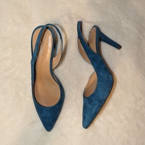 MICHAEL Micheal Kors Blue Suede Heel